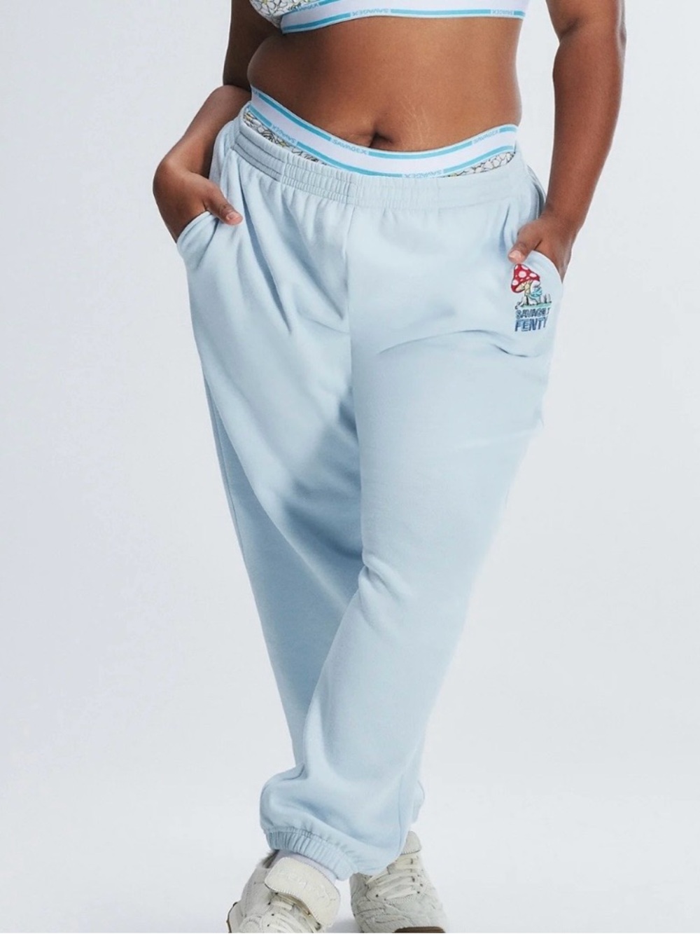 Savage X Fenty Pale Blue Cozy Track Joggers